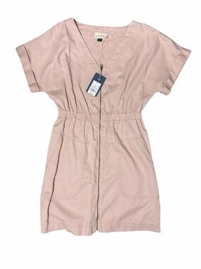 UNIVERSAL THREADS NWT Blush Pink Zip-Front Short Sleeve Dress
